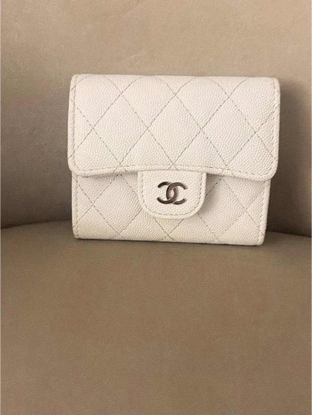 Chanel Classic Small Flap Wallet Quilted Mini Bag in White